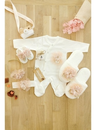 Newborn & Mother Baby & Pregnant & Postpartum Slippers Headbands Hospital Set - Baby Girl