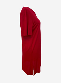 Bicycle Collar T-Shirt Red Pleated