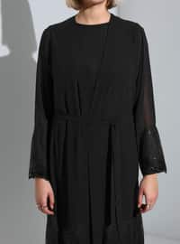  Black Plus Size Evening Abaya