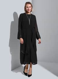 Black Plus Size Evening Abaya