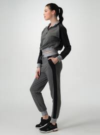 Women's Tracksuit Set Anthracite With Elastic Waist And Cuffs