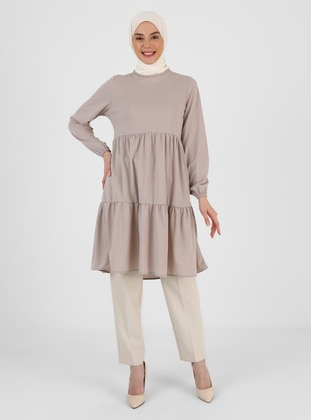 Mink Tunic With Elastic Sleeve Ends