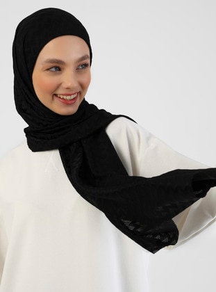 With Undercap Sweater Shawl Black Instant Scarf