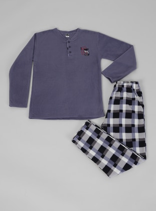Men's Fleece Double Pajama Set Lilac