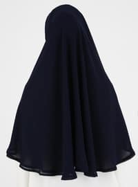 Zippered Chiffon Instant Hijab Navy Blue Instant Scarf