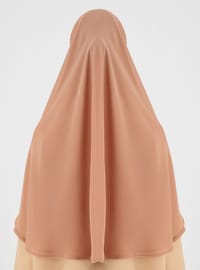 Zippered Chiffon Instant Hijab Light Caramel
