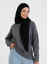 Viscose Hijab Black Instant Scarf
