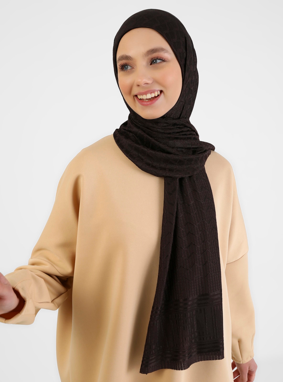 Brown Instant Scarf