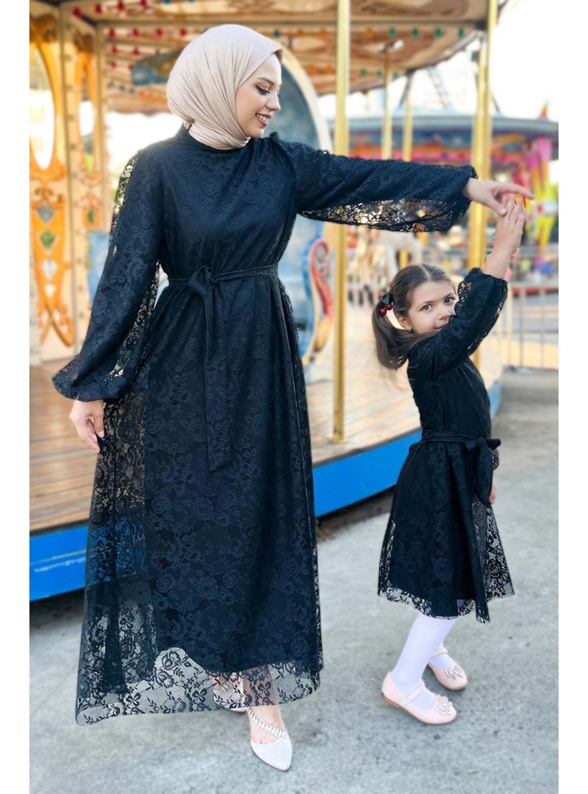 Lace Kids Dress Black