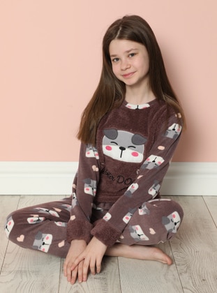 Girl's Fleece Pajama Set Purple