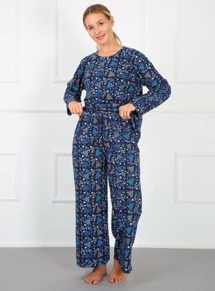 Plus Size Pajama Set Navy Blue