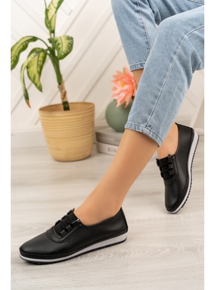 300gr - Black - Flat Shoes - Moda Değirmeni