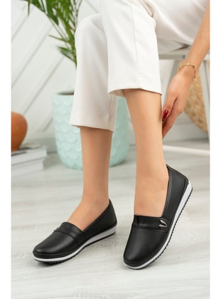 300gr - Black - Flat Shoes - Moda Değirmeni