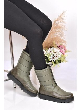 2244 Women's Non-Slip Sole Sheep Thermal Snow Boots Khaki