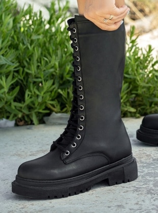 Black - Boots - DİVOLYA