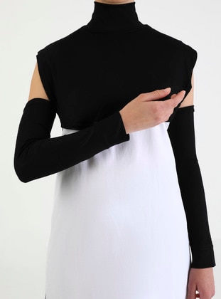 Snap Button Neck & Sleeve Cover Set - Black - Tuva