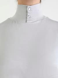 Snap Button Neck & Sleeve Cover Set - Light Gray