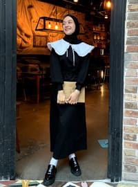 Black - Unlined - Modest Dress