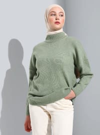Turtleneck Sweater Tunic Green