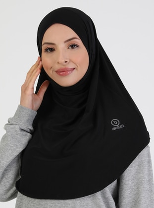 أسود - من لون واحد - حجابات جاهزة - DIFFERENZA