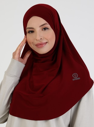 Maroon - Plain - Instant Scarf - DIFFERENZA