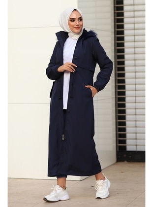 Navy Blue - Coat - In Style
