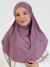 بودرة داكنة - من لون واحد - حجابات جاهزة