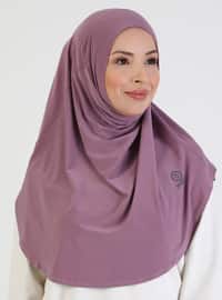 بودرة داكنة - من لون واحد - حجابات جاهزة