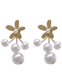 Flower Ghost Earrings With Pearls