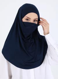 Seher Yeli Instant Hijab Navy Blue Instant Scarf