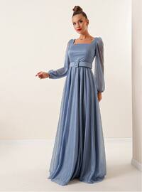 Fully Lined - Indigo - Sweatheart Neckline - Evening Dresses