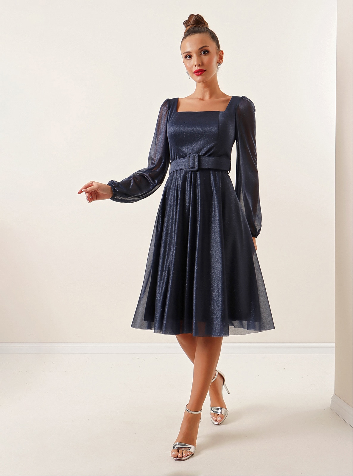 Fully Lined - Navy Blue - Sweatheart Neckline - Evening Dresses