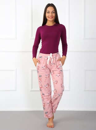 Pink - Multi - Pyjama Bottoms - AKBENİZ