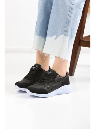 Siyah Beyaz Kadın Sneaker EZ04