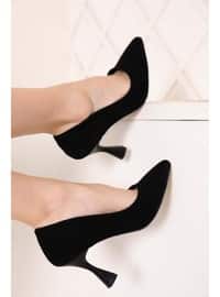Black Suede Women's Classic High Heel Shoes 0001
