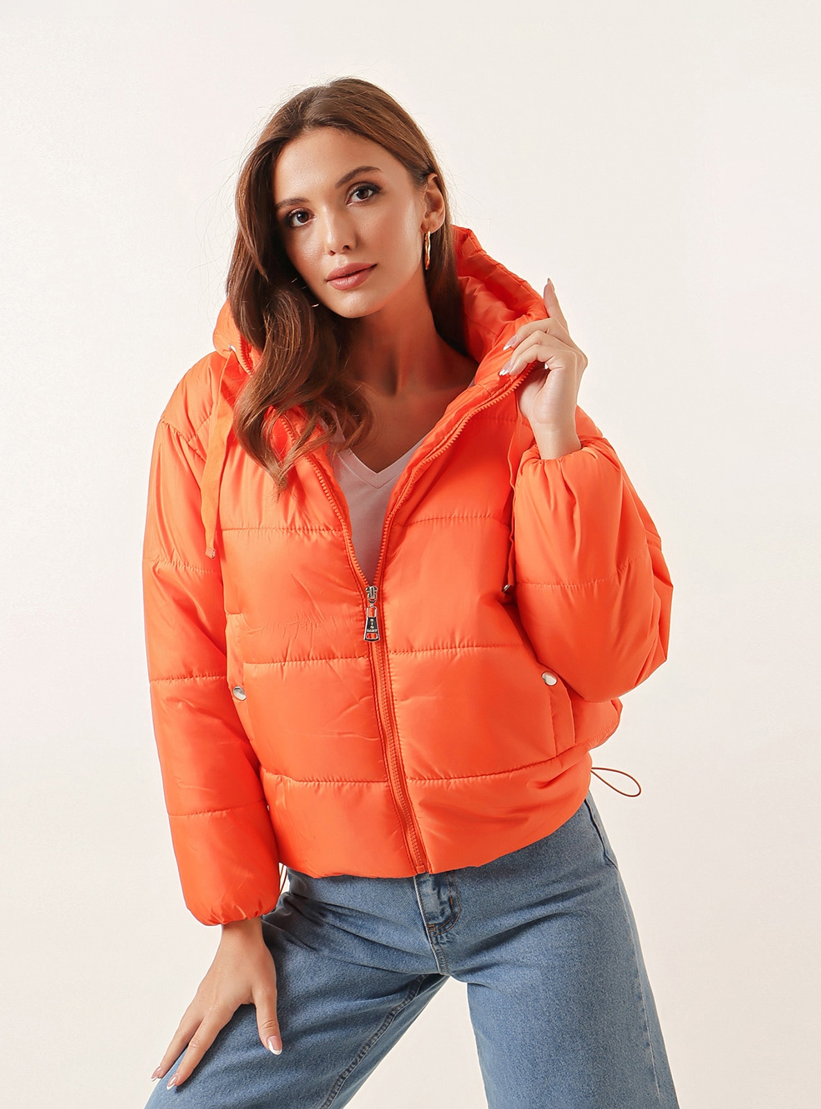 Orange - Fully Lined - Puffer Jackets