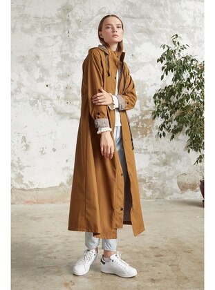 Tan - Trench Coat - InStyle