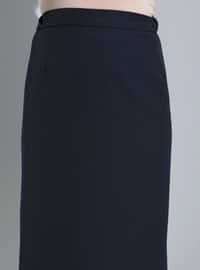 Navy Blue - Fully Lined - Plus Size Skirt