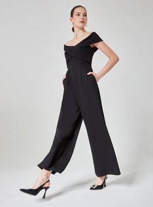 Fully Lined - Black - Evening Jumpsuits - ESCOLL