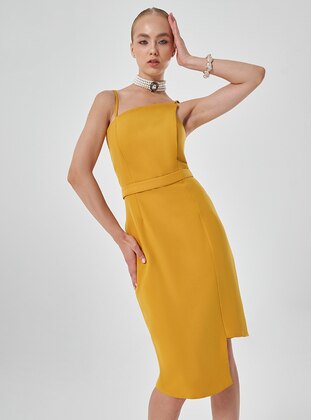 Fully Lined - Yellow - Evening Dresses - ESCOLL