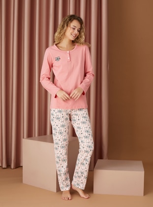 Cotton Lycra Button Pajama Set Multicolor