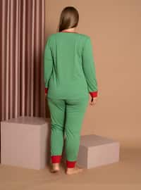 Green - Multi - Plus Size Pyjamas