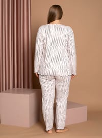 Plus Size Cotton Lycra Pajama Set Patterned
