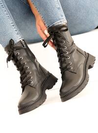 Black - Boot - Faux Leather - Boots