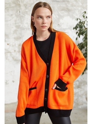Orange - Knit Cardigan - InStyle