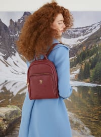 Burgundy - Backpack - Backpacks