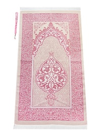 Pocket Size Velvet Yasin Book - Prayer Rug - Rosary and Transparent Boxed Mevlid Gift - Pink