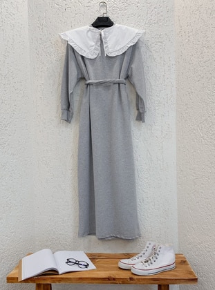 Ceylan Otantik Gray Modest Dress