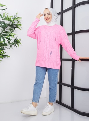 Nergis Neva Pink Knit Tunics