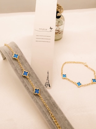 Blue Pearl Bracelet Gold Color